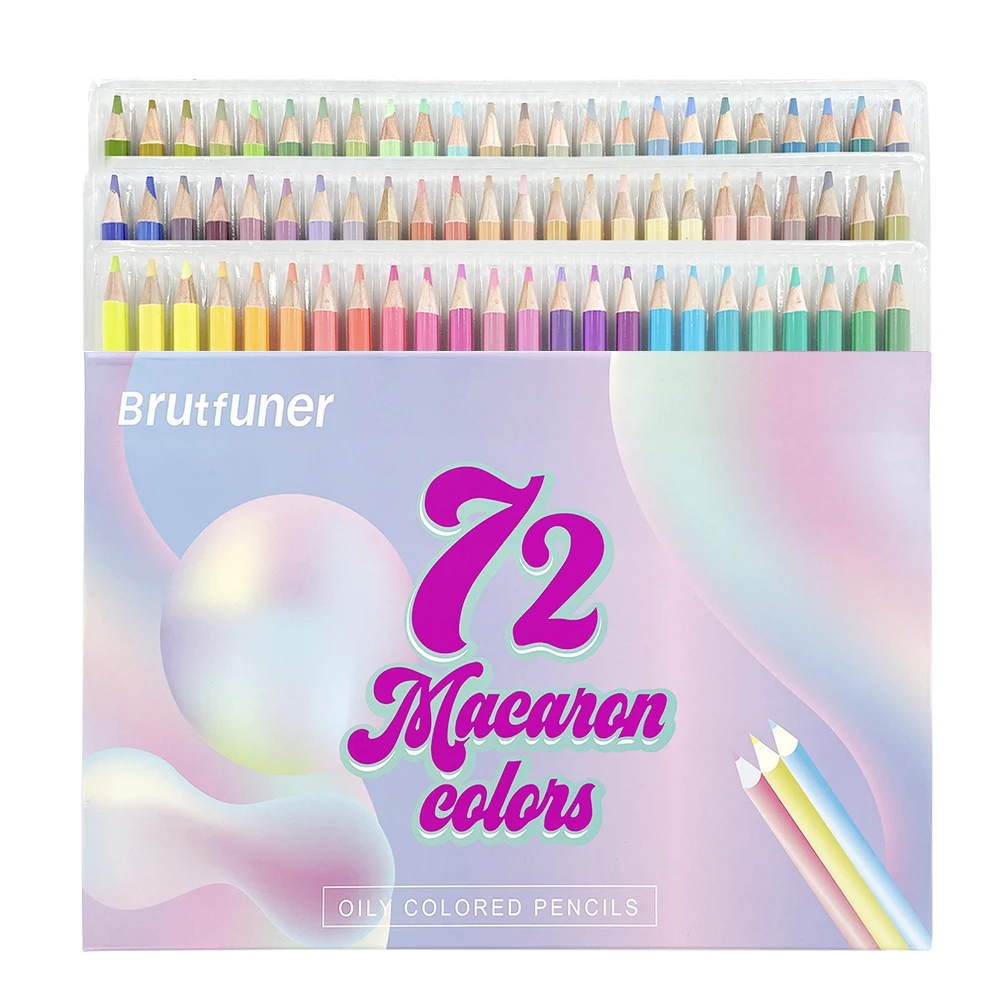

Colors Brutfuner 72pcs Set Pencil Art For Pencil Coloring Supplies Colored Macaron Soft Pastel Kit Sketch Drawing School Pencil