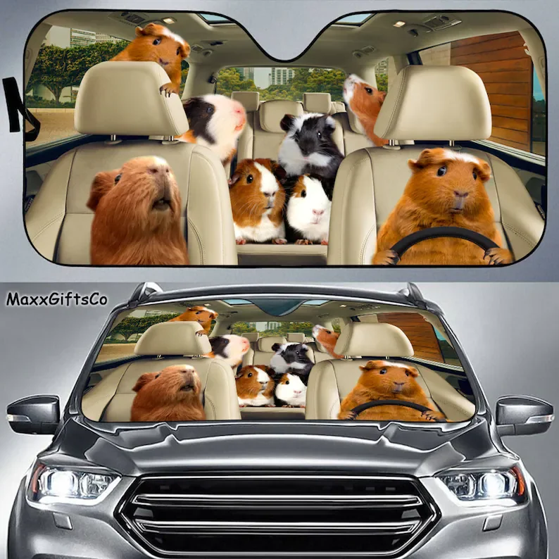 

Guinea Pig Car Sun Shade, Guinea Pig Windshield, Pets Family Sunshade, Pets Car Accessories, Car Decoration, Gift For Dad, Mom