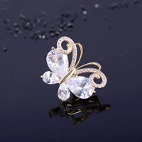 fashion zircon butterfly collar pin invisible anti gloss shirt cardigan partner decorative buckle womens accessories