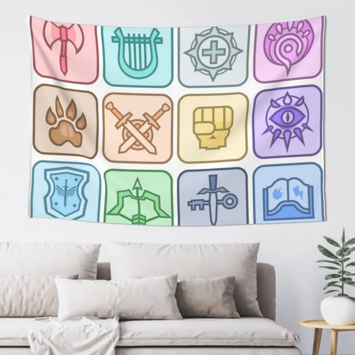 JoCat Crap Guide to DnD Class Icons гобелен