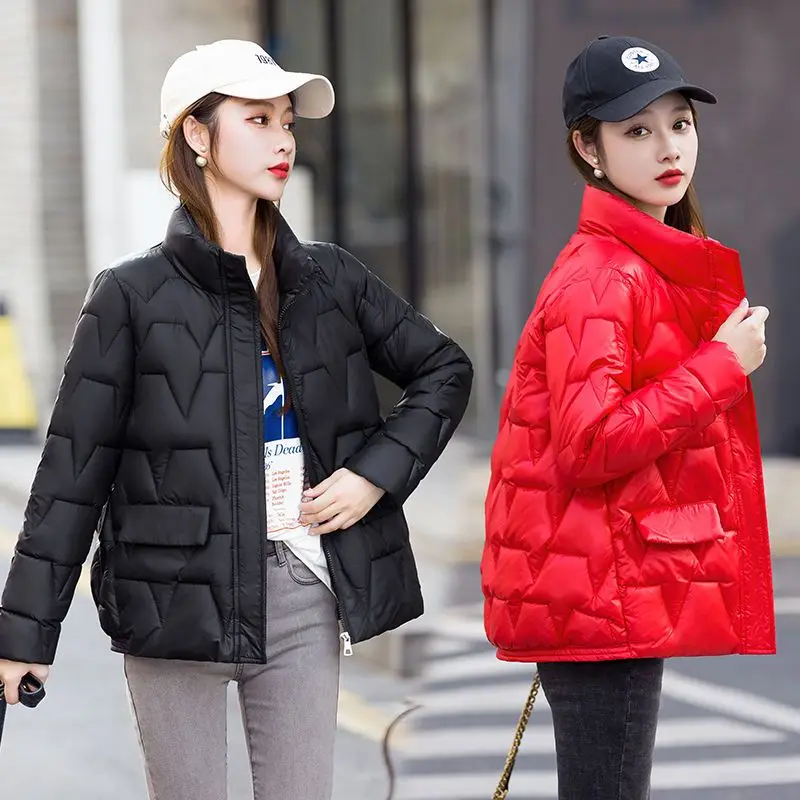 down Cotton-Padded Jacket Women's Short Light Thin and Loose Cotton-Padded Jacket Fashionable All-Matching  Parka Women's