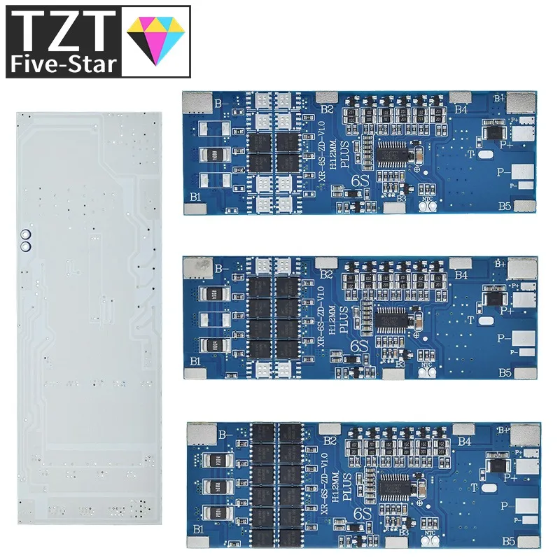 TZT 6S BMS 10A 20A 30A 22 2 V Защитная плата для зарядки литий-ионного аккумулятора 18650 с