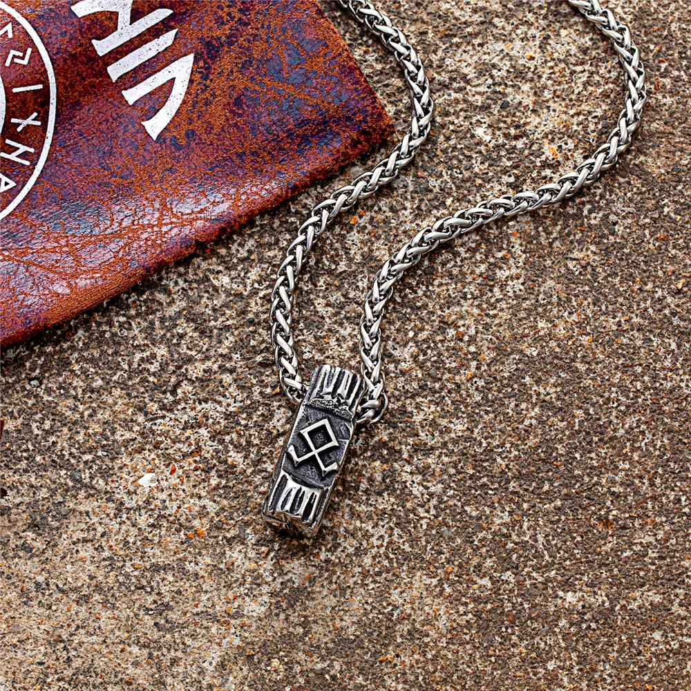 Мужское ожерелье символ викингов Othala старинная Подвеска из нержавеющей стали