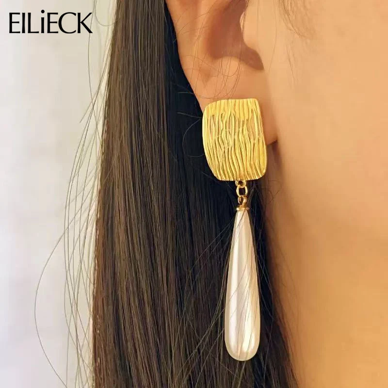 EILIECK из нержавеющей стали 316L искусственный жемчуг в стиле барокко модные висячие