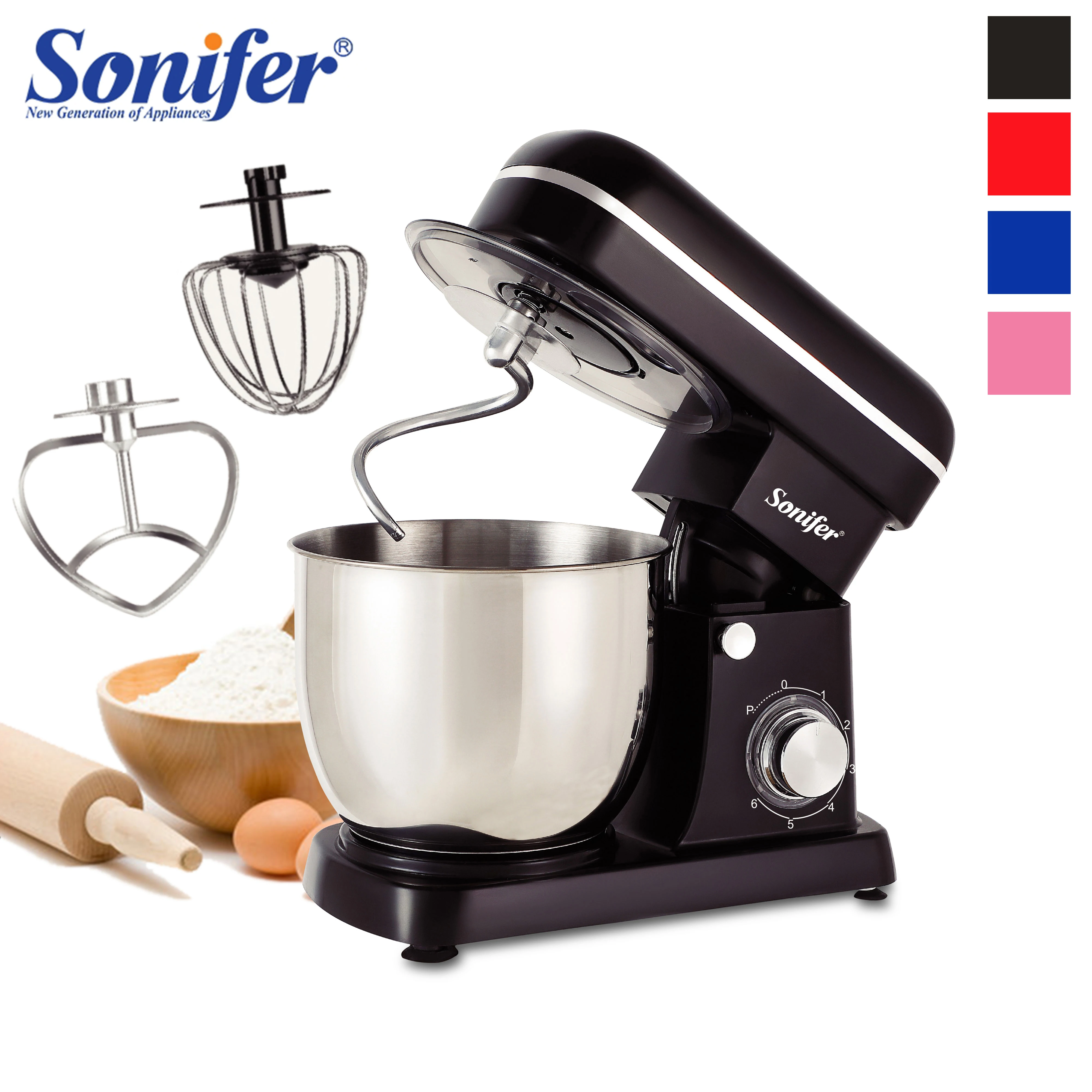 6 Speed Stand Mixer Kitchen Aid Food Blender Cream Whisk Cak