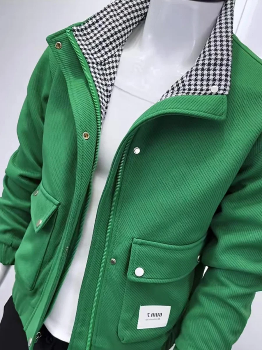 Белая униформа верхняя одежда мужская весенне-осенняя топы с воротником-стойкой