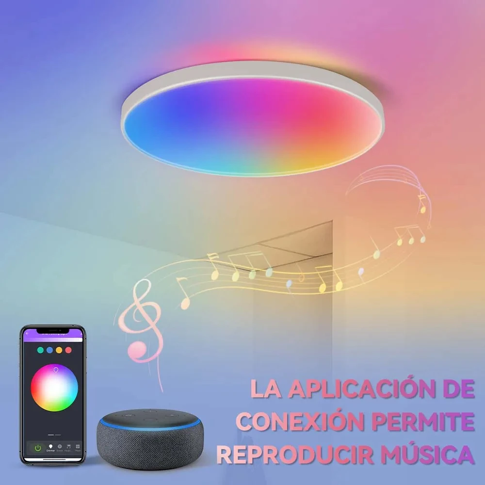 Умная потолочная лампа светодиодный RGB панельный светильник с Wi-Fi для домашнего