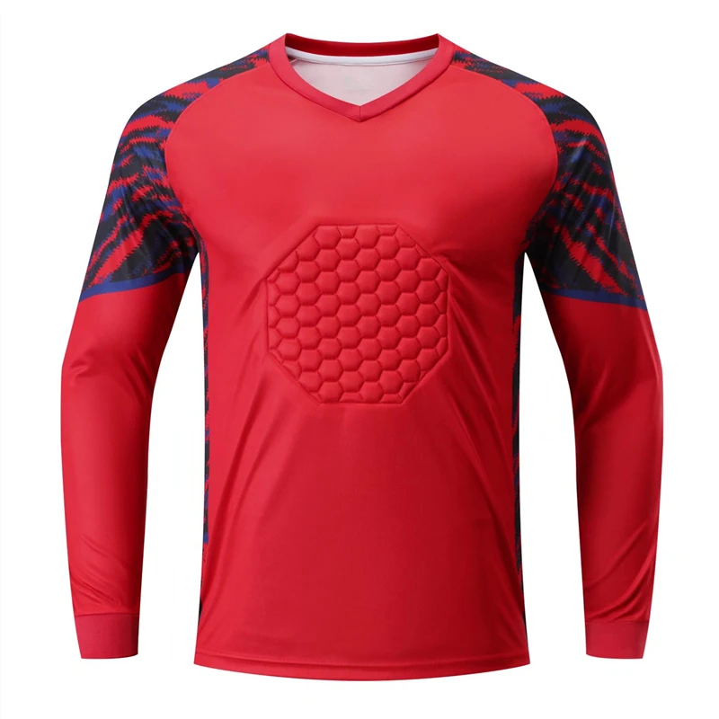 Camiseta de fútbol de portero para niños y adultos, camisa de fútbol de manga larga, protección de esponja, uniforme superior GK