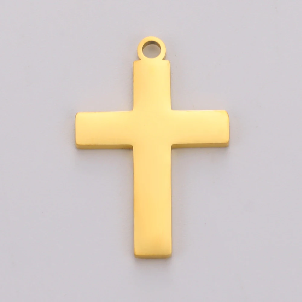 5pcs/Lot Stainless Steel Gold Color Corsses Charms Women Diy Necklaces Bracelets Pendants Accessories Jewelry Making Findings