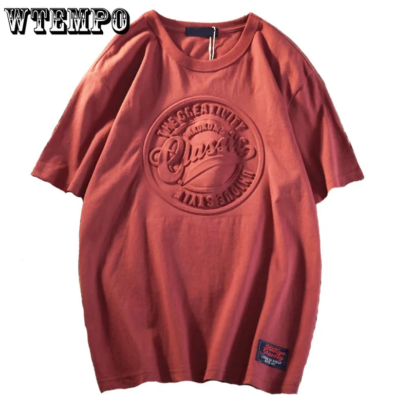 

3D Engraved T-shirt Solid Color Retro Tees Summer Men O-neck Short Sleeve Shirt Bump Trend Casual Thin Pullover New Arrival 2022
