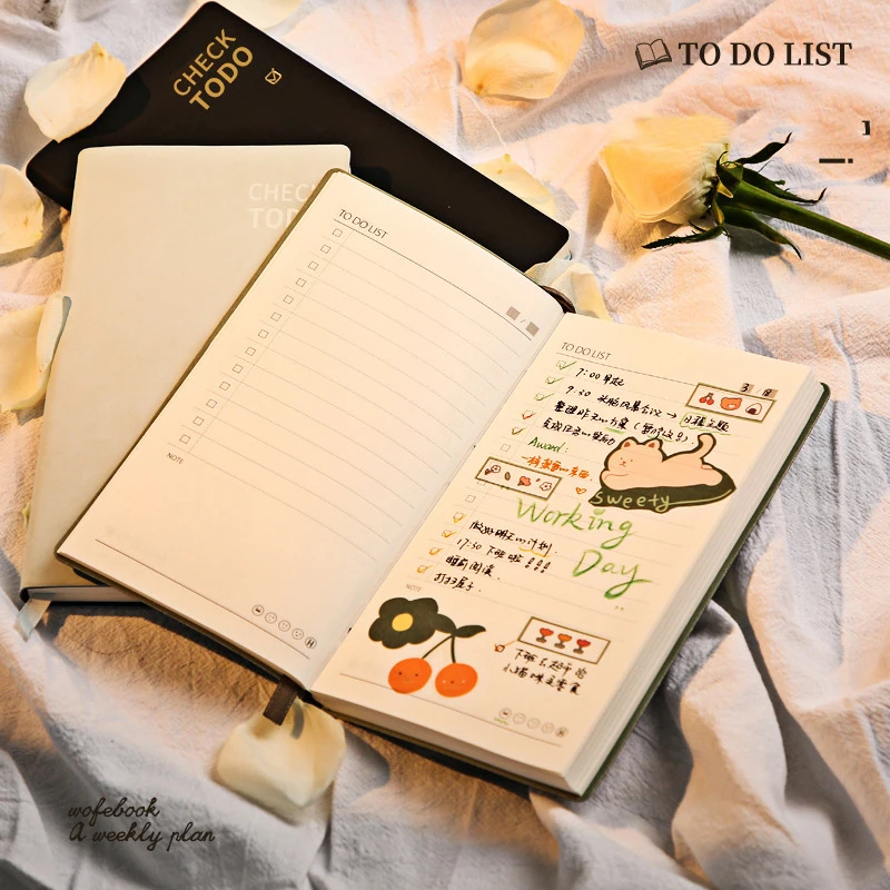 

96 Sheets Portable Study&Work Daily Plan To Do List Notebook A6 Pocket Books Kawaii Stationery Office Accessory School Supplies