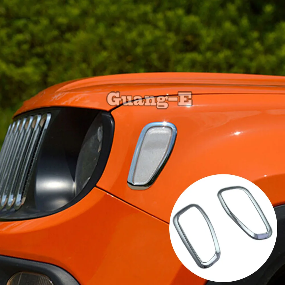 

For Jeep Renegade 2016 2017 2018 2019 2020 2021 Car Head Side Fog Light Cornering Lamp Frame Stick ABS Chrome Cover Trim Panel