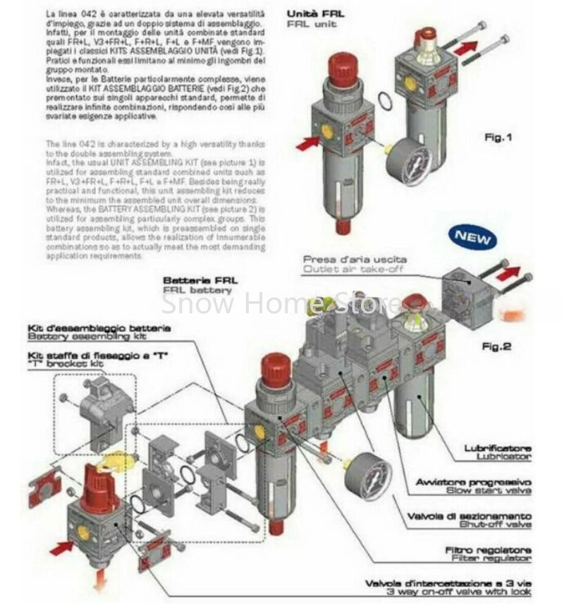 Шинный шиномонтажный блок FR + L 042 1/4 дюйма регулятор воздушного фильтра сепаратор