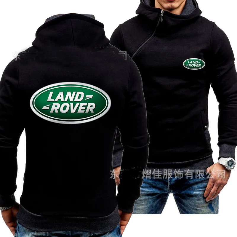 

Spring Autumn Men's Hoodies LAND ROVER Car Logo Print Casual Diagonal zipper Sweatshirts Man Hoody Harajuku Zipper Jacket