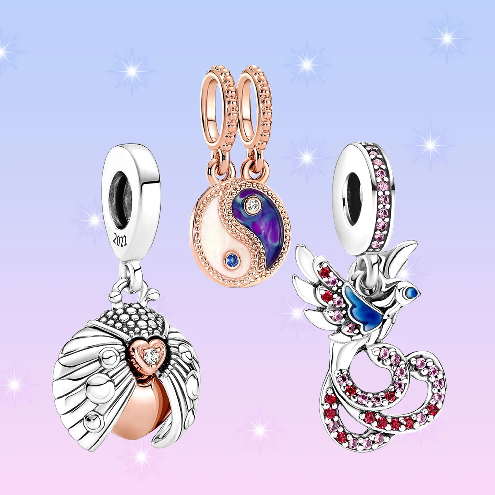 Pandora-Pendentif Phoenix Taiji Gua pour femme, pendentif vent chinois 152, accessoires de bijoux nobles et élégants, bracelet bricolage exquis