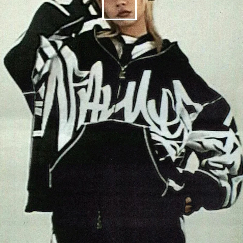 

Куртка Y2K Корейская уличная в стиле хип-хоп, готический свободный пиджак на молнии, модная Толстовка в стиле ретро Харадзюку для пар, с вышивкой и принтом, Осень-зима