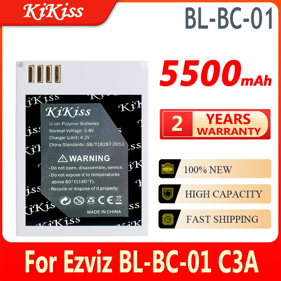 

5000mAh/5500mAh KiKiss Battery For HIKVISION Ezviz DP1 DP1S DP1C DP2 DP2C DP2S HD TP1 CS-DP1-4A1WPFBSR-B BL3602 BL3601