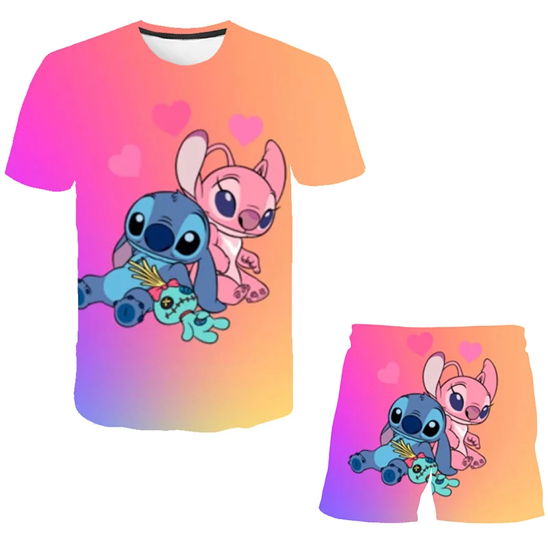 

Stitch Toddler Baby Girls Boys Clothing Sets Summer Kids Outfits T-shirt+Short 2pcs Tracksuit Children Clothes Sport Suit