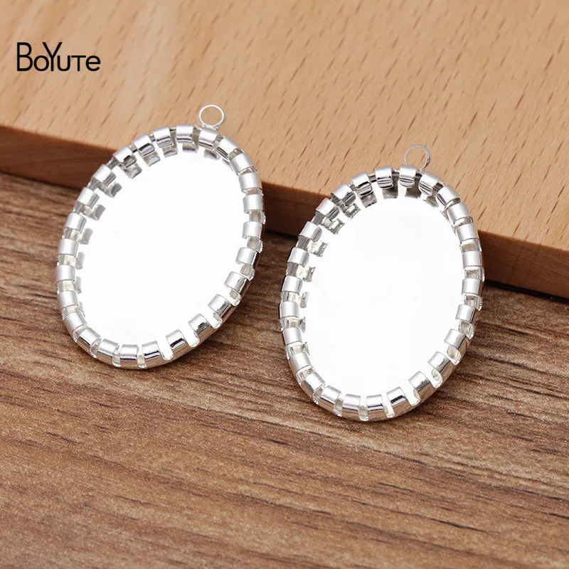 

BoYuTe 20 шт. 18*25 мм овальные Камеи кабошон лотки посеребренные Diy Ювелирные изделия Аксессуары