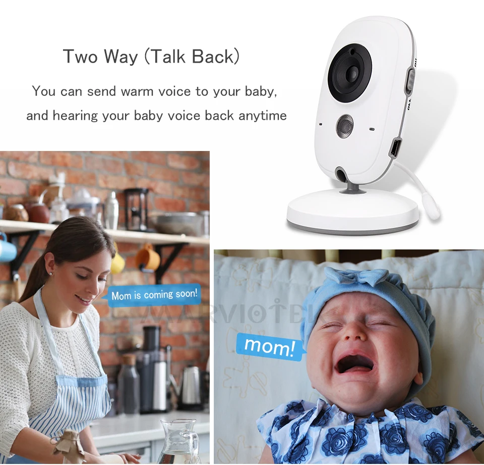 Видеоняни и радионяни Беспроводной ЖК-дисплей 2 4 дюймов Аудио Видео Радио няня