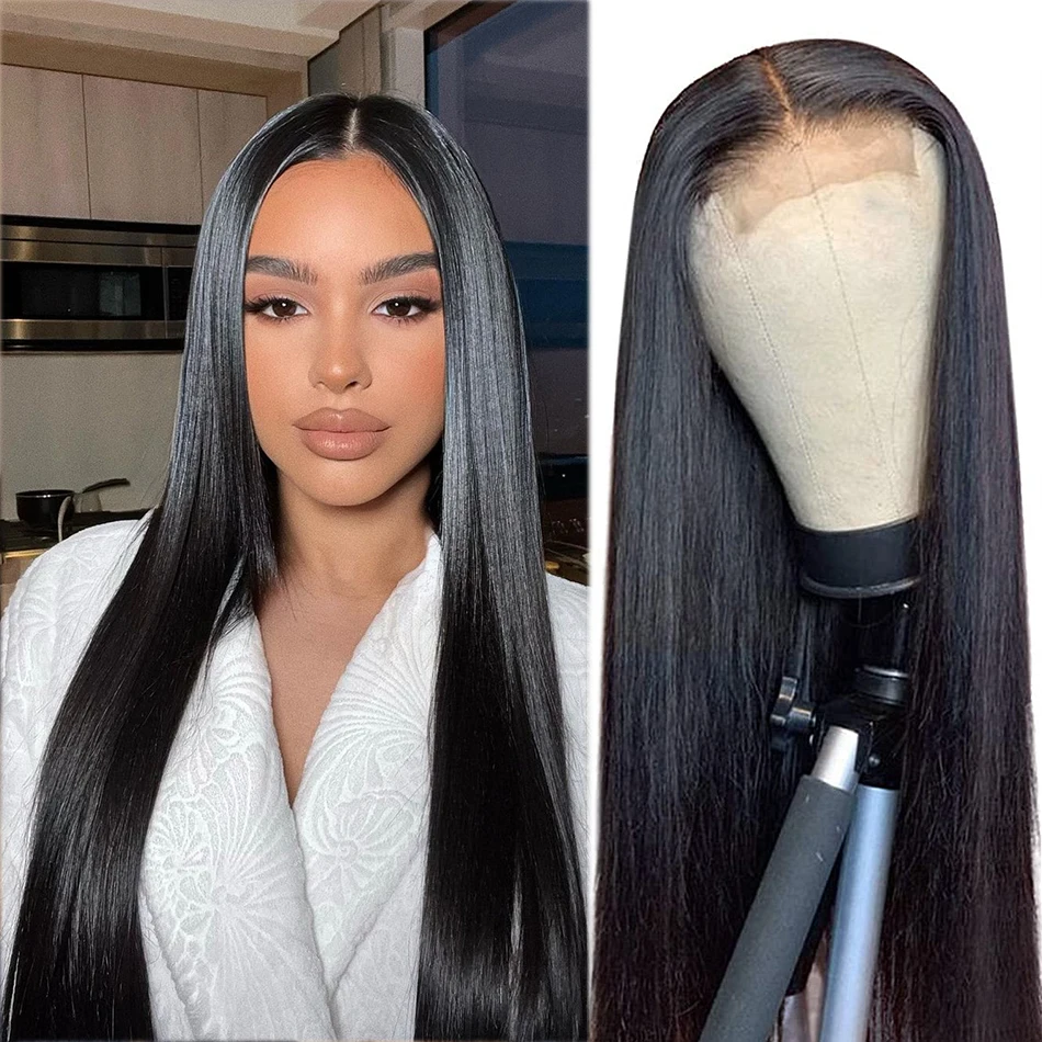 

Bone Straight Lace Front Wig Human Hair Wigs For Women 4x4 Closure Wig Natural Black Brazilian Wig Preplucked And Bleached TYSLE