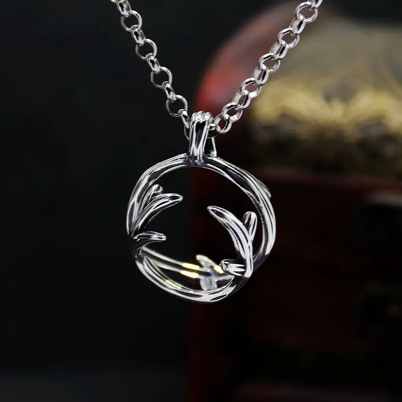 12mm-25mm Hot Sale S925 Sterling Silver Necklace Pendant Empty Bead Cage DIY Suitable for Inlaid Gem Jewelry Accessories