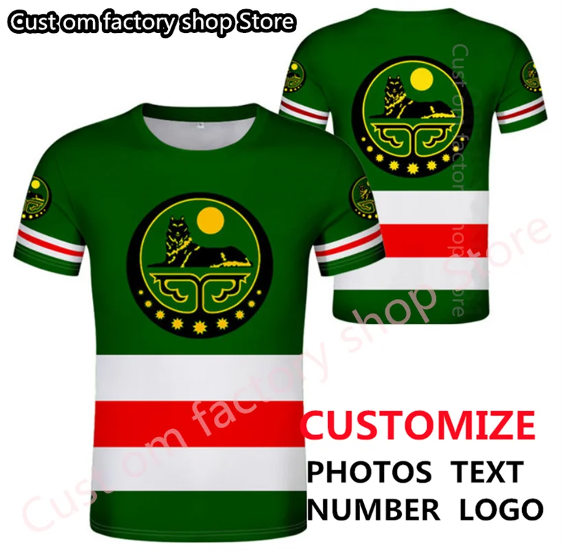 

CHECHNYA T-Shirt Print Free Custom Made Flag Word Russian Name Number Grozny T-shirt Rossiya Argun Gudermes Clothes
