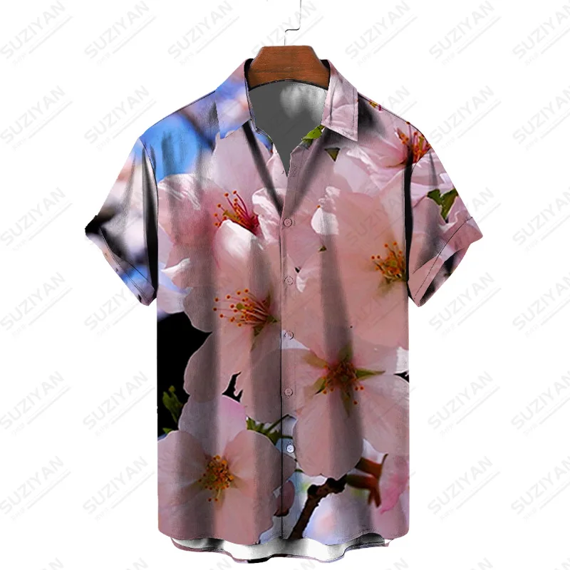 

Shirts For Men Free Lapel Oversize Mens Clothes Cat Shirt Floral Loose Shirt Korean Fashion 3D Printing Anime
