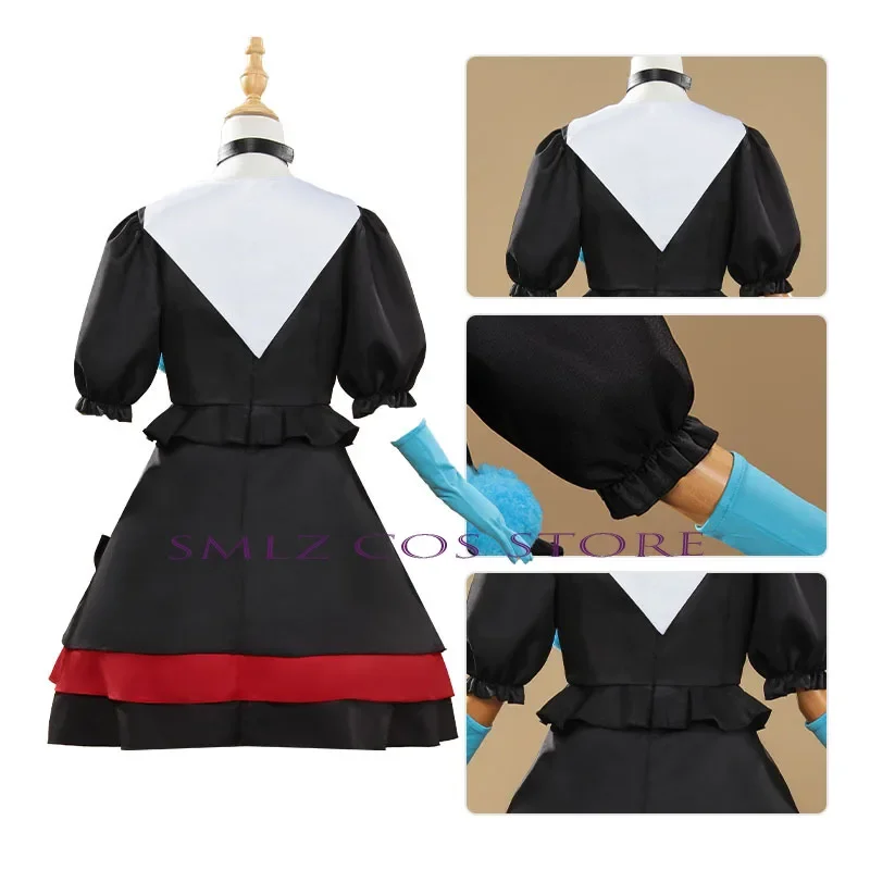 Игра Eggy Party Stella Косплей Аниме Девушка Mute Платье Парик Костюм Хэллоуин Вечеринка