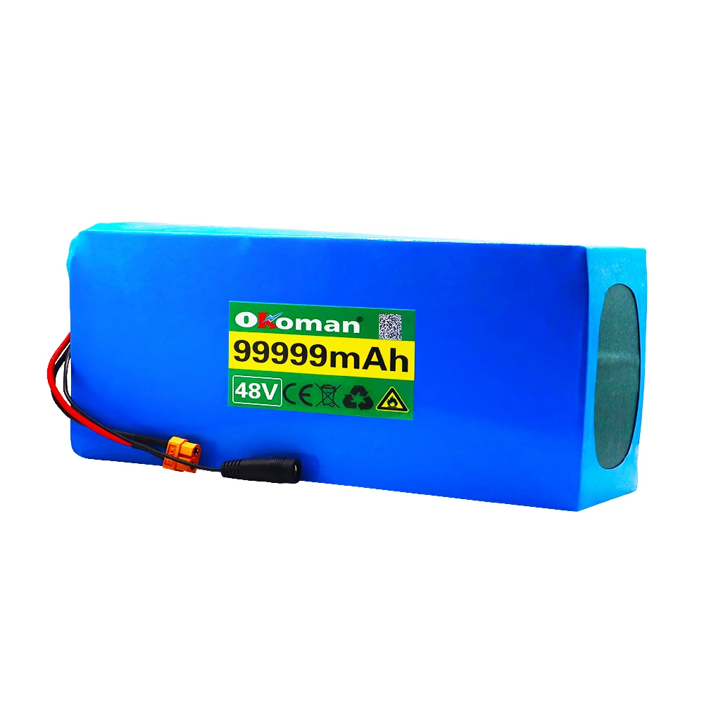 Новый аккумулятор 48 В 21700 13s4p 99 999ah 1000 Вт высокой мощности для электровелосипеда BMS