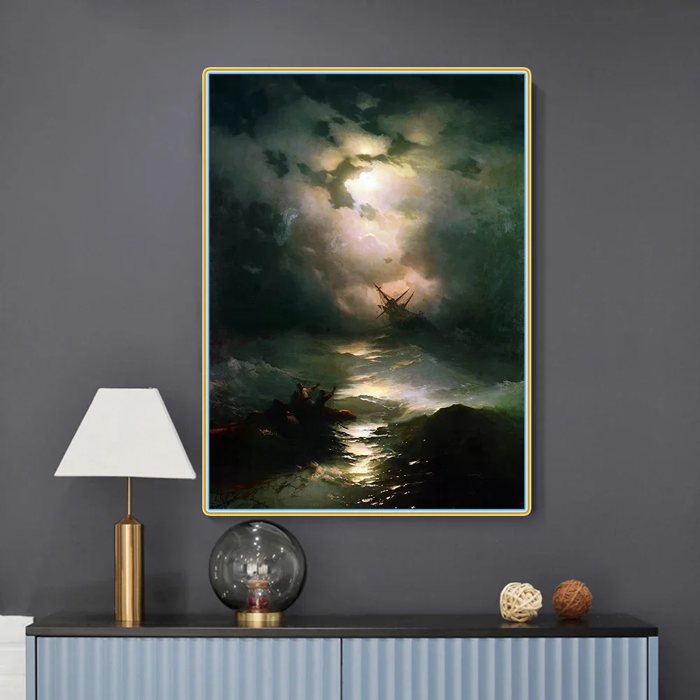 Иван Айвазовский &quotКорабльский на Северном море 1865&quot Холст Картина маслом