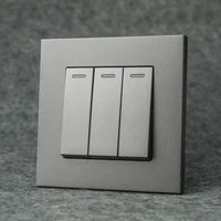 avoir gray plastic panel wall light switch push button dimmer ceiling fan electrical sockets and switches eu fr outlets 220 v