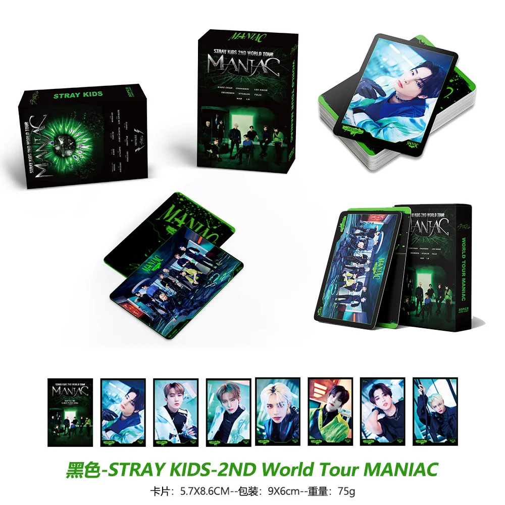 

55/set KPOP New Boys Group Stray Kids New Album Signed Cards High Quality LOMO Photo Cards Collectibles Cards Postcards Gifts