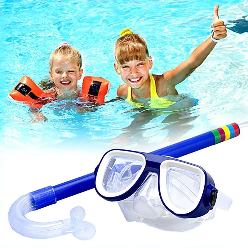 

Kids Diving Goggle Cover Breathing Tube Shockproof Anti-fog Swimming Glasses Band Snorkeling Underwater Accessories Set