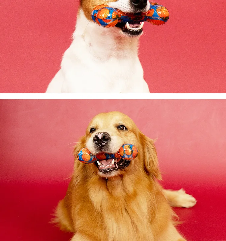 

Dog Toy Colorful Bones with Sound Grind Teeth Chew Toys for Dog Squeaker Chew Training Puppy Supplies Pet Products Interactive
