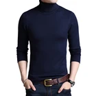 Бренд BROWON-свитер 2022, тонкие свитера, мужское базовое пальто, толстый свитер с высоким воротником, вязаный свитер с длинным рукавом, базовый свитер