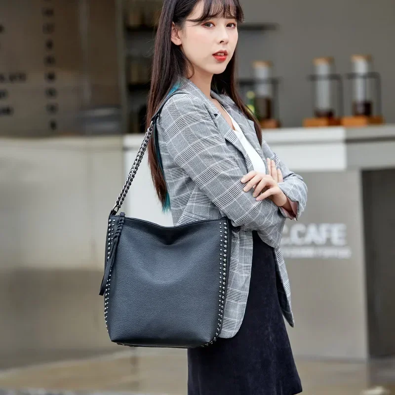 Сумки-ведра из искусственной кожи для женщин 2024 зимняя модная тенденция женская