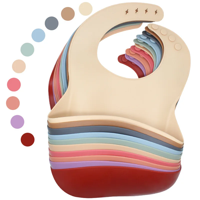 

Best Gifts For Newborns Solid Silicone Baby Feeding Bibs Burp Cloths Bandana Fashionable Aprons Babador Breastplate Baby Stuff