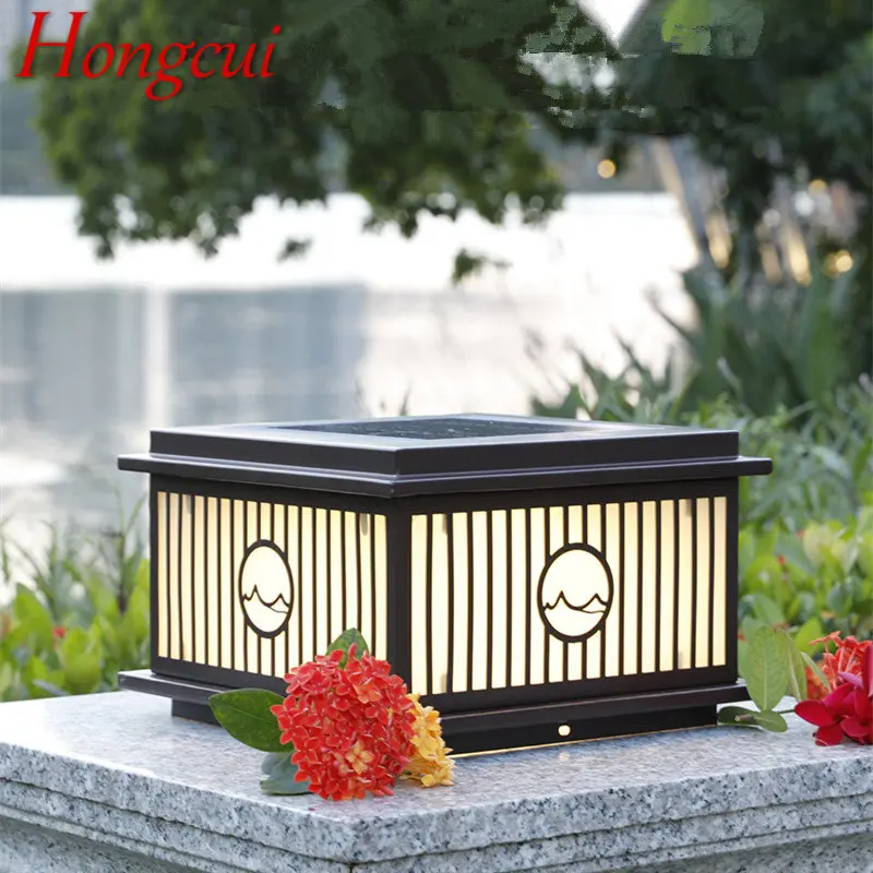 

Hongcui Outdoor Solar Post Lamp Vintage Creative Simple Pillar Lights LED Waterproof IP65 for Home Villa Courtyard Porch