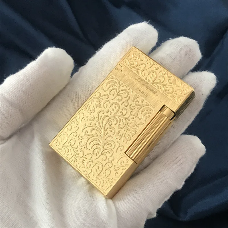

Новая классическая сигарета зажигалка Дюпон различные модели с хорошим звуком из чистой меди для курения с камнями/адаптером/колесом фитил...