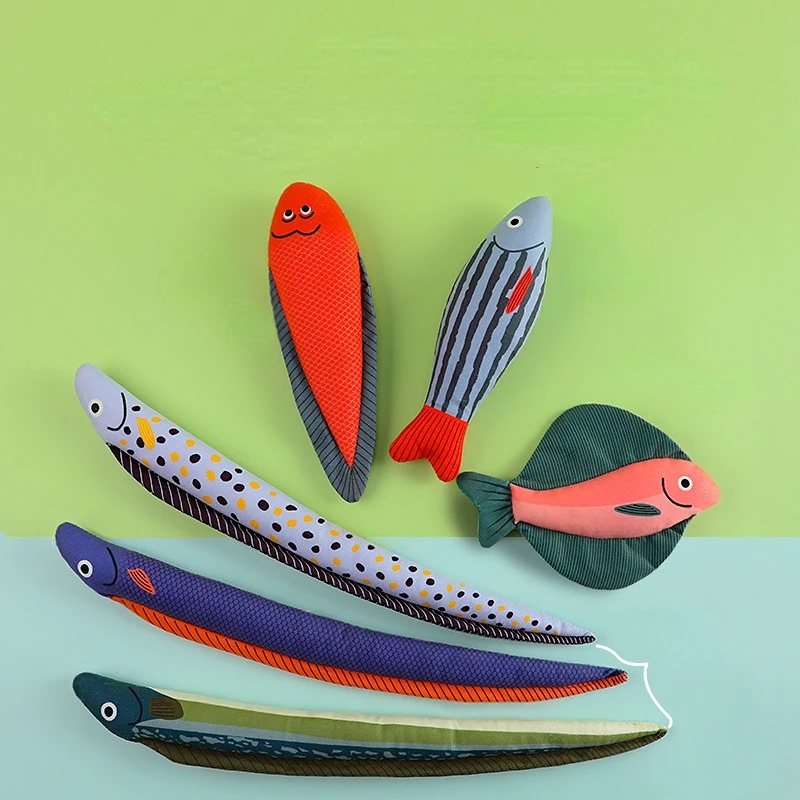 

Cute cat toys fun simulation fish catnip fish interactive plush pillow cat self hi rattling paper toy pet supplies