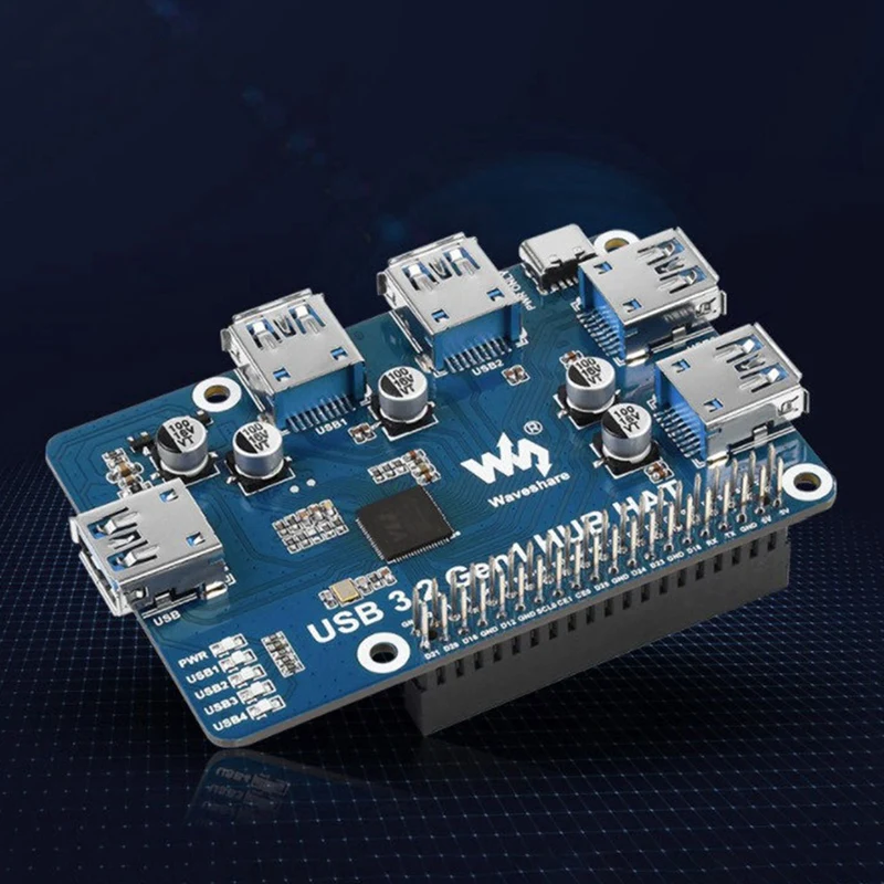 Плата расширения головки Waveshare USB 3 2 Gen1 HUB для Raspberry Pi 4B 3B + Zero порты без драйвера |
