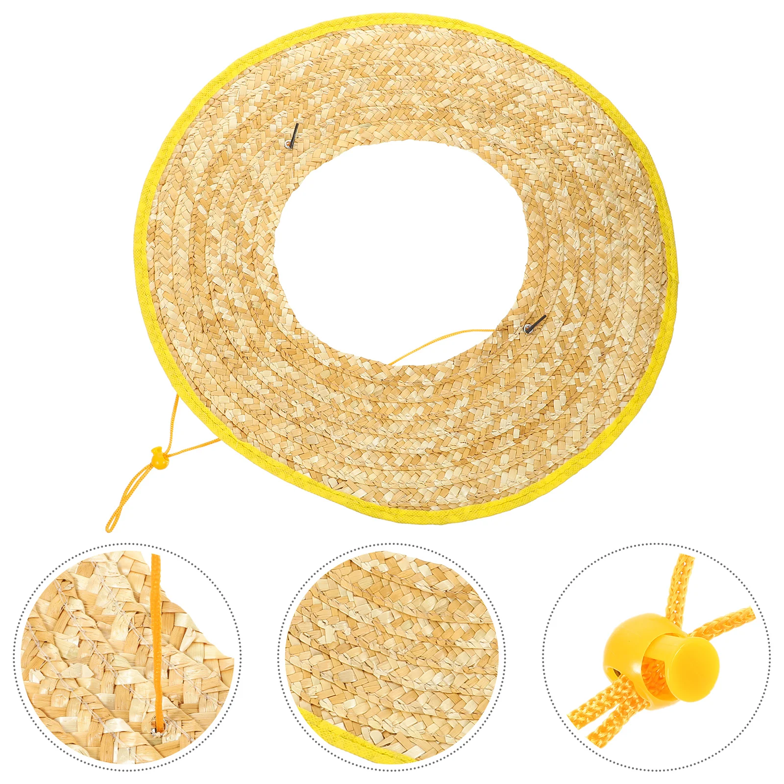 

Straw Hat Curtain Man Braid Accessories Hard Sun Shade Full Wheat Sunshield