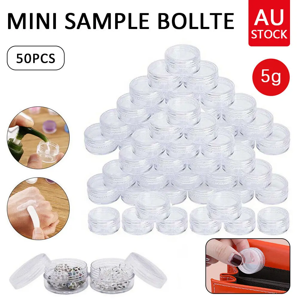 

50PCS Empty Mini Sample Bottle Cosmetic Makeup Jar Refillable Pot Face Cream Lip Balm Container Travel Cosmetics Sub-bottling