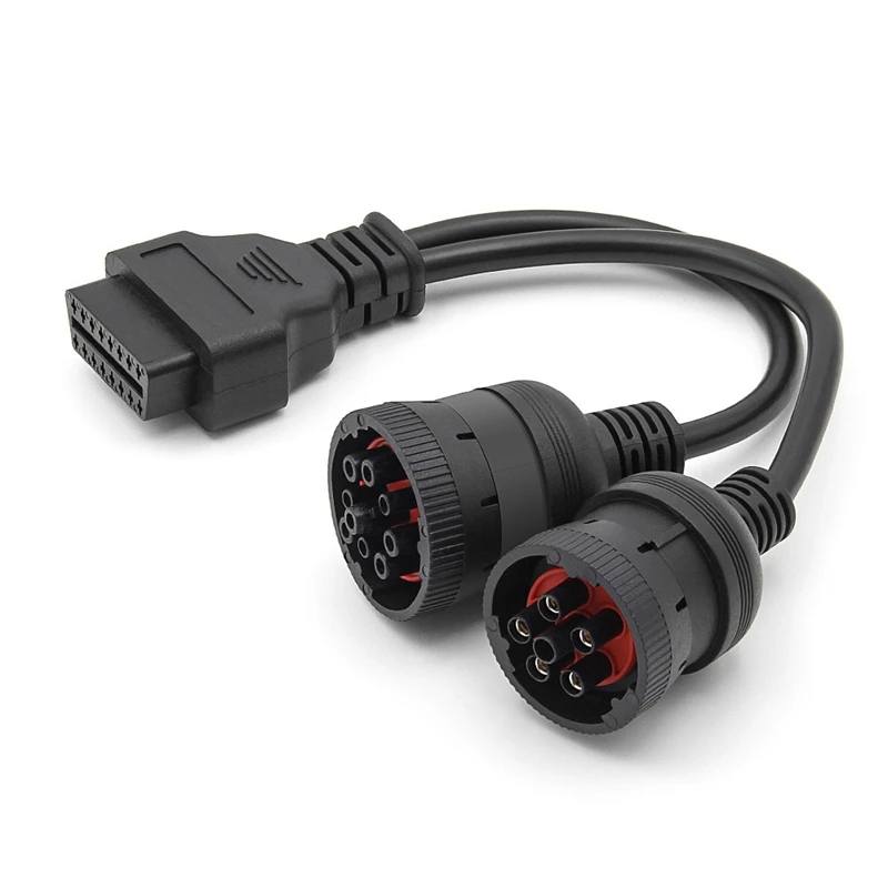 Y-образный кабель OBD OBD2 16-контактный гнездовой к J1708 6-контактный/J1939 9-контактный