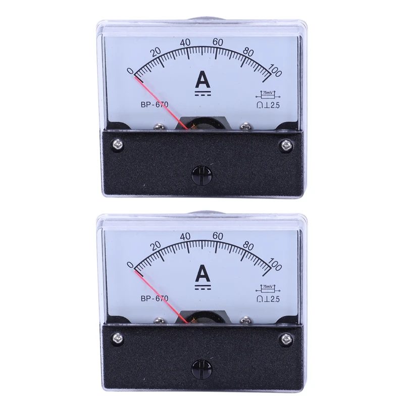 

2X DC 100A Analog Panel Ampere Current Counter Ammeter Meter DH-670