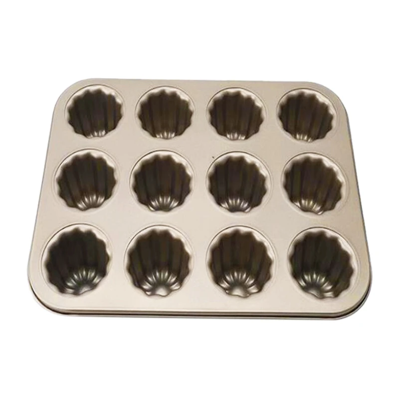 

Форма для кексов Canele, 12-полостная антипригарная форма для кексов Cannele, форма для выпечки кексов в духовке (золотой цвет шампанского)