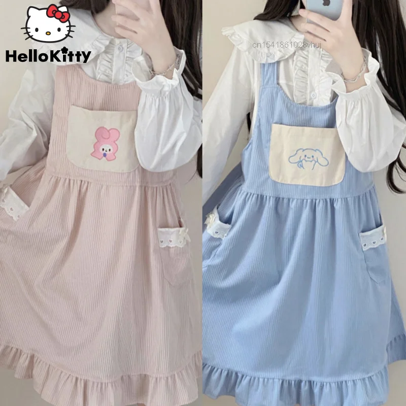 Японское платье Sanrio Kawaii Melody Cinnamoroll с рисунком жилета милое Лолита Мягкая Милая