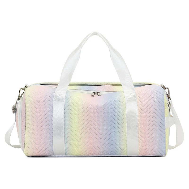 Fashion Travel Bag Women's PU Leather Duffle Bag Large Capacity Packing Dry Wet Depart Luggage Bag With Independent Shoe Bag