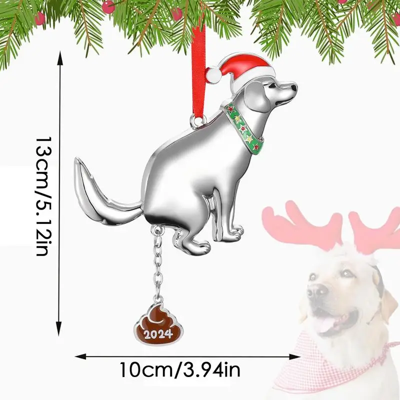 Собака какающих украшений забавные подвесные рождественские украшения елочные